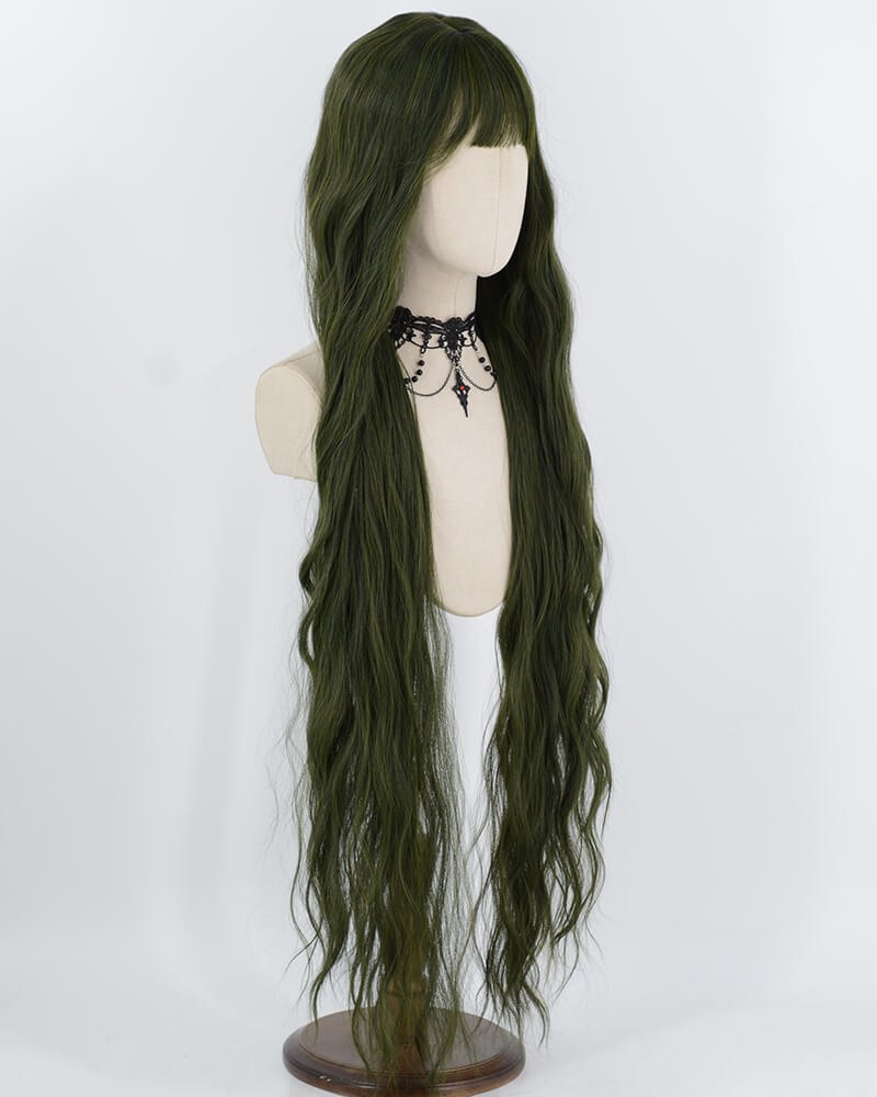 40Inch Long Green Curly Synthetic Wig HW855 — view 2