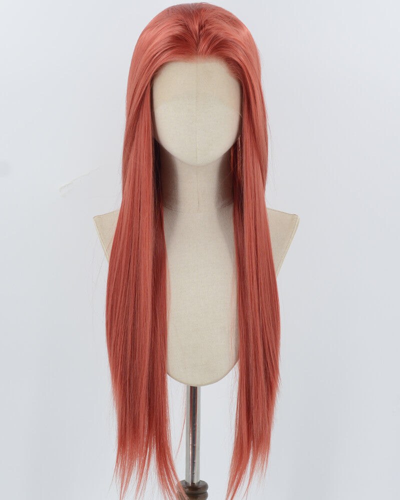 Pink Long Straight Synthetic Lace Front Wig WW945 — view 1