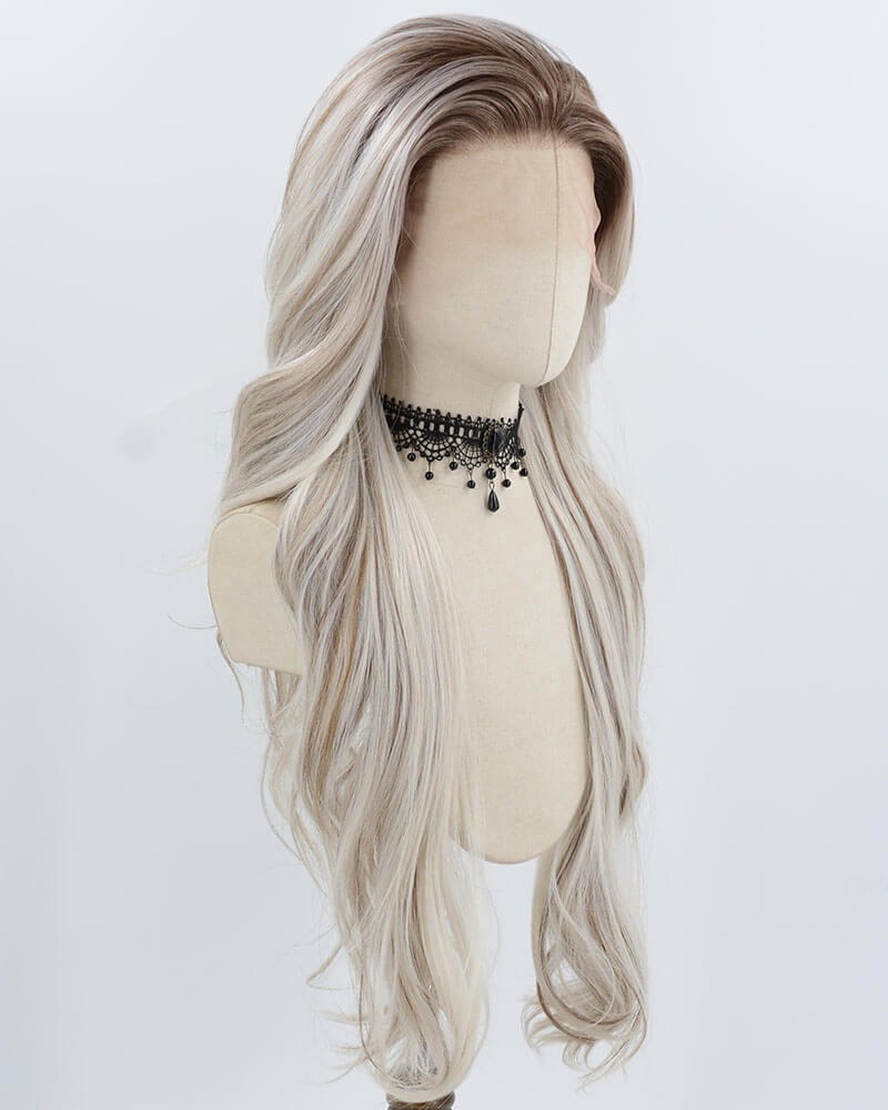 13*6 Brown Ombre Blonde Grey Synthetic Lace Front Wig WW997 — view 2