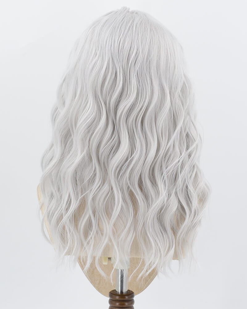 Silver Curly Synthetic Lace Front Wig WW1025 — view 3