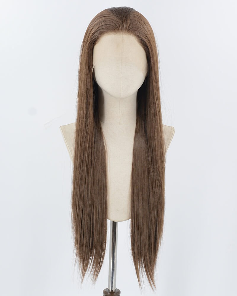 Brown Long Straight Synthetic Lace Front Wig WW952 — view 1