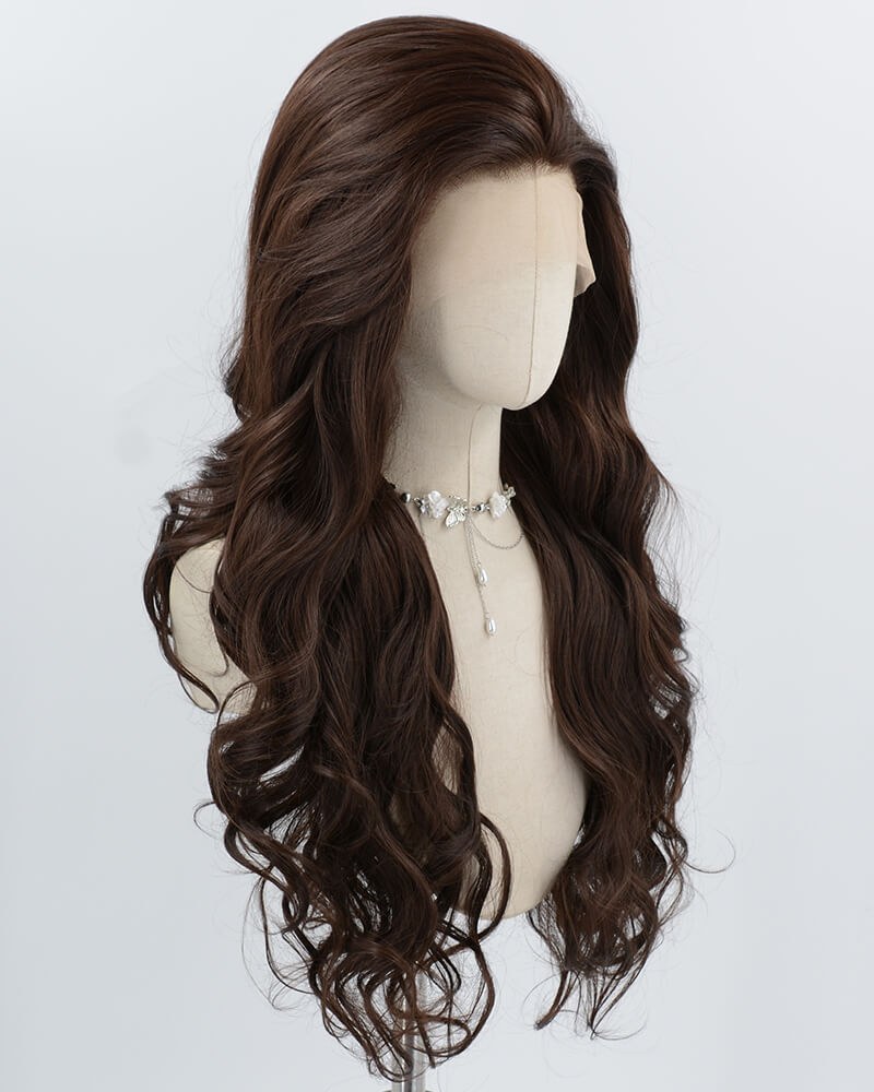 Brown Wavy Synthetic Lace Front Wig WW998 — view 3
