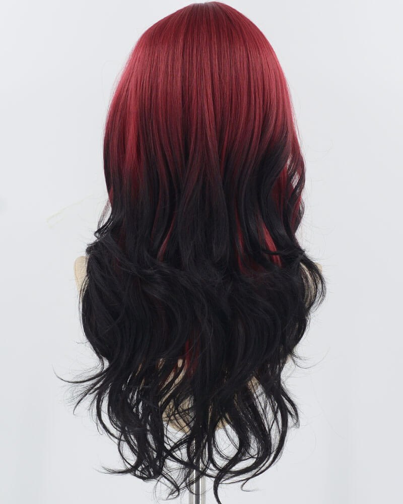 Red Ombre Black Long Synthetic Wig HW681 — view 3