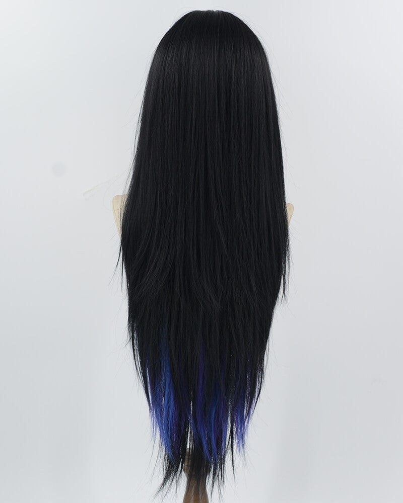 30inch Long Blue Black Synthetic Wig HW739 — view 3