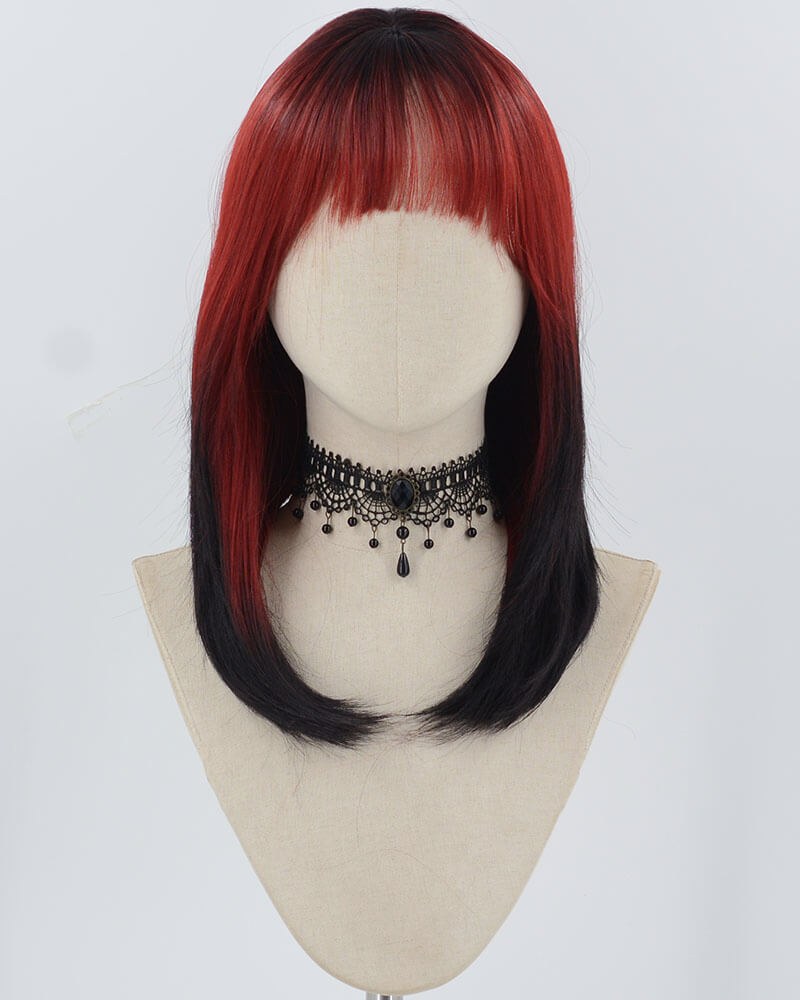 Red Ombre Black Synthetic Wig HW667 — view 1
