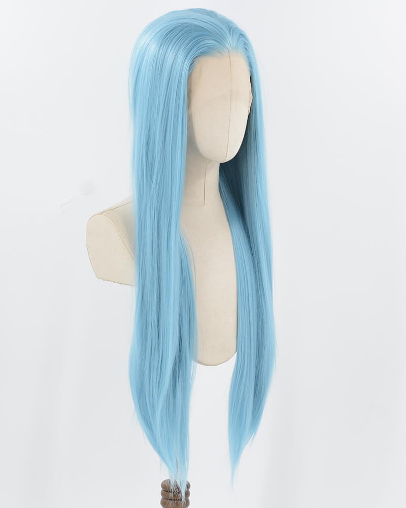 Blue Long Straight Synthetic Lace Front Wig WW951 — view 2