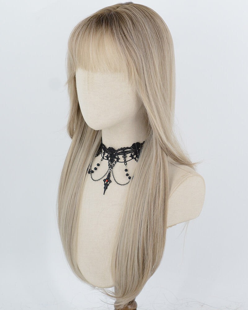 Rooted Beige Blonde Synthetic Wig HW858 — view 3