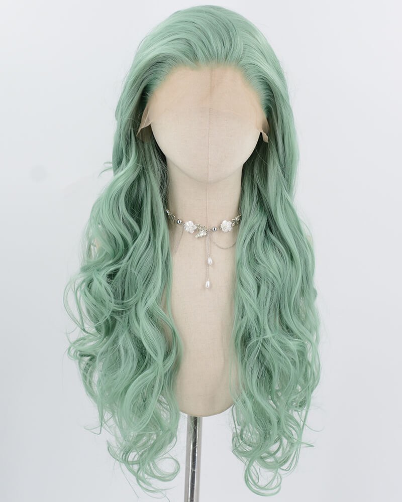 Green Wavy Synthetic Lace Front Wig WW1013 — view 1