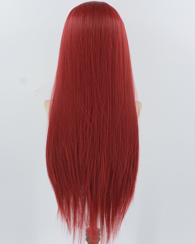 Red Long Straight Synthetic Lace Front Wig WW944 — view 3