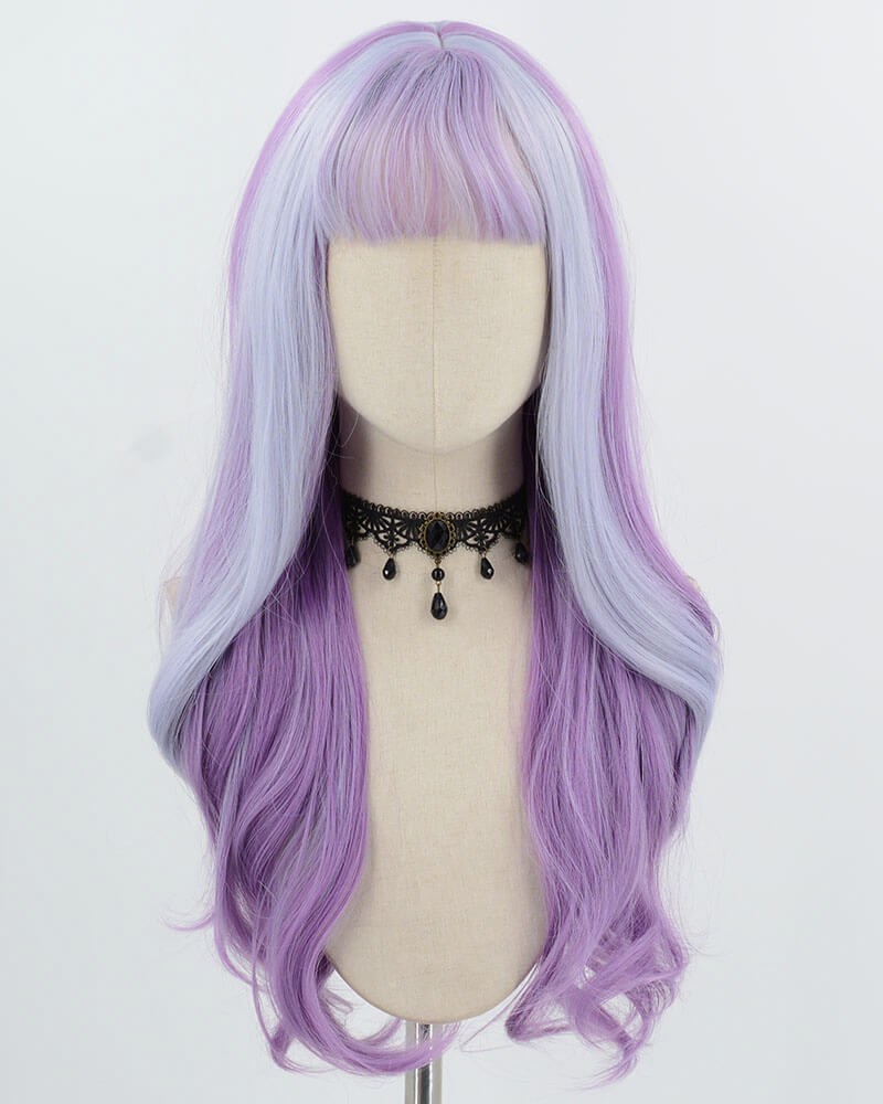 Mixed Purple Wavy Synthetic Wig HW767 — view 1