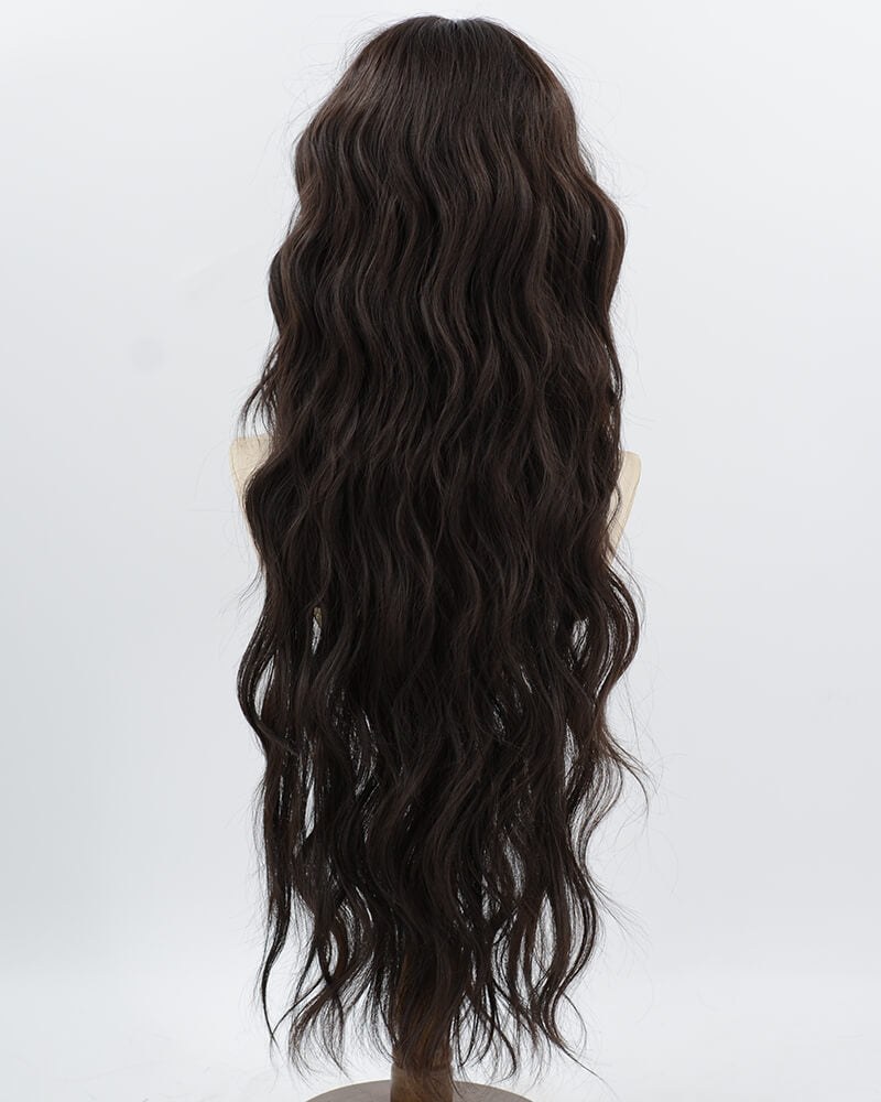 Brown Black Long Curly Synthetic Wig HW799 — view 3