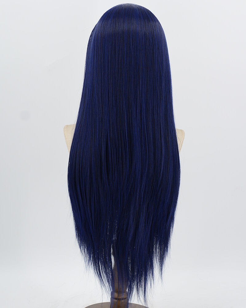 Black Blue Long Straight Synthetic Lace Front Wig WW991 — view 3