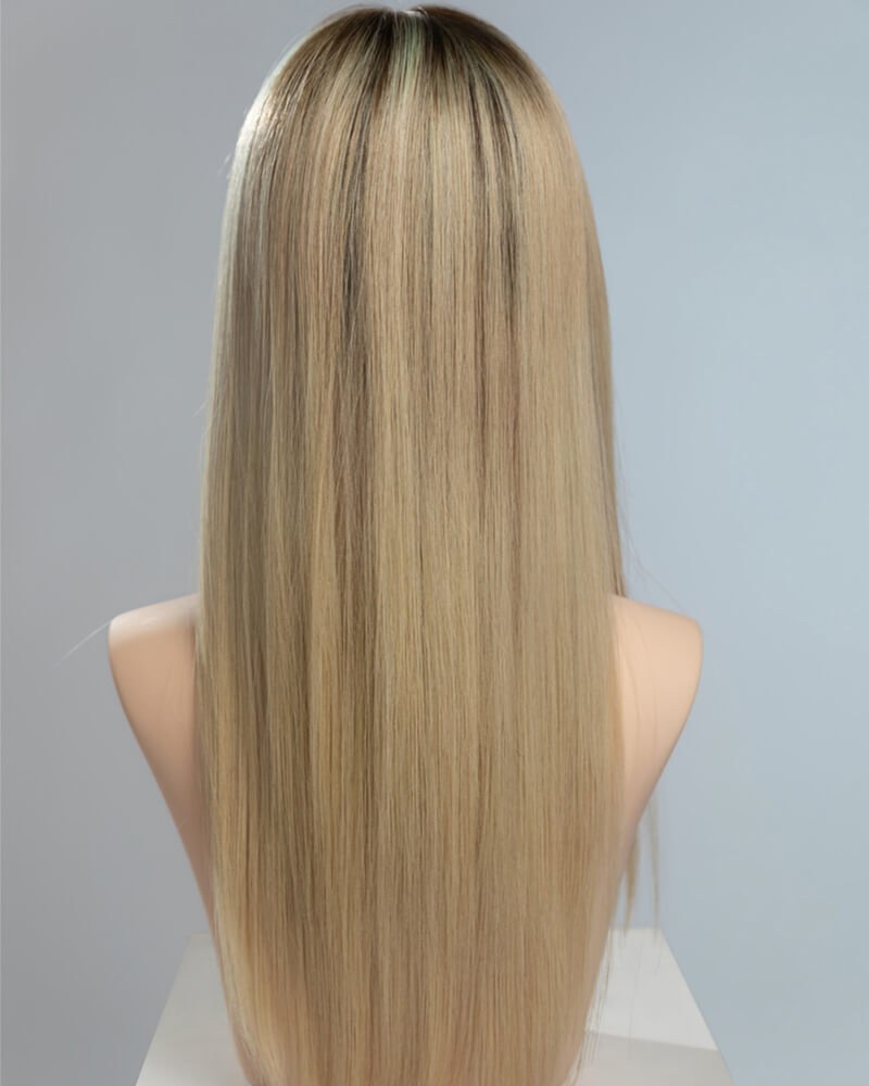 Ombre Blonde Straight Human Hair Wig HT040 — view 4