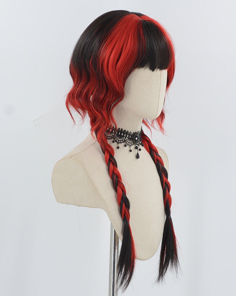 Black Red Braided Synthetic Wig HW698 — view 2
