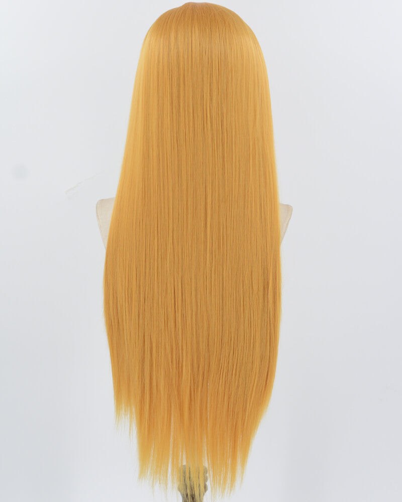 Golden Blonde Long Straight Synthetic Lace Front Wig WW936 — view 3