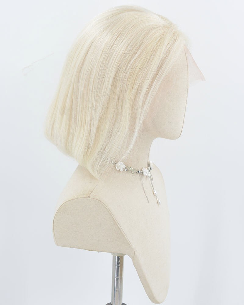 White Blonde Short Human Hair Wig HT037 — view 2