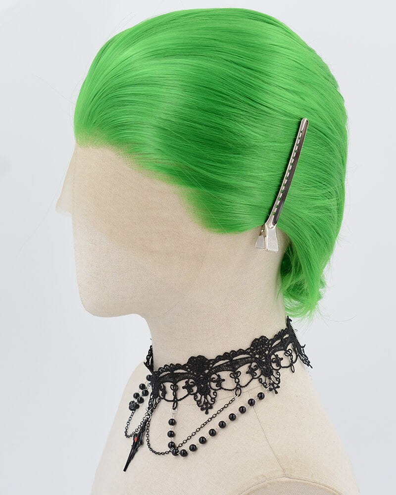 Green Short Synthetic Lace Front Men's Wig MW042 — view 3