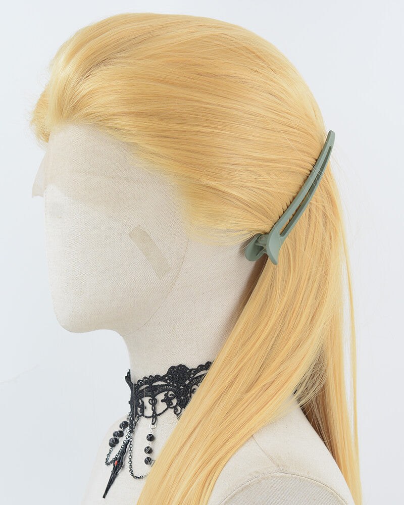 Yellow Blonde Straight Synthetic Lace Front Men's Wig MW060 — view 3
