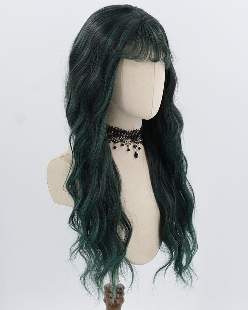 Dark Green Curly Long Synthetic Wig HW780 — view 2