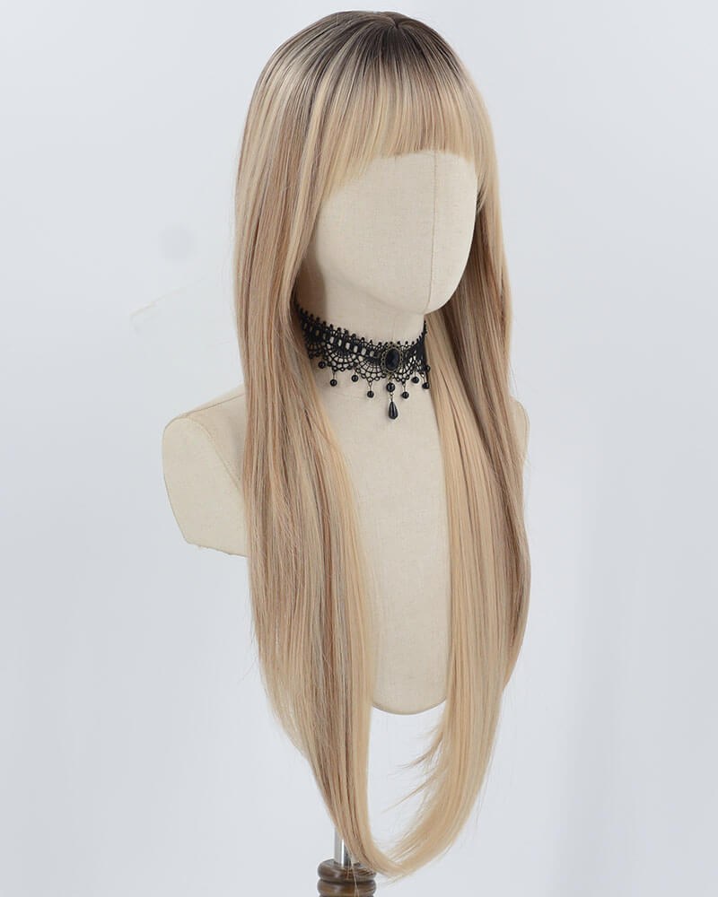 32inch Long Ombre Blonde Synthetic Wig HW662 — view 2