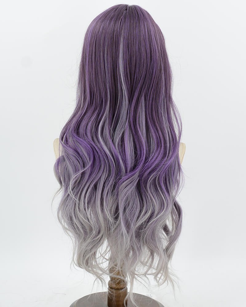 Purple Ombre Grey Synthetic Wig HW816 — view 3