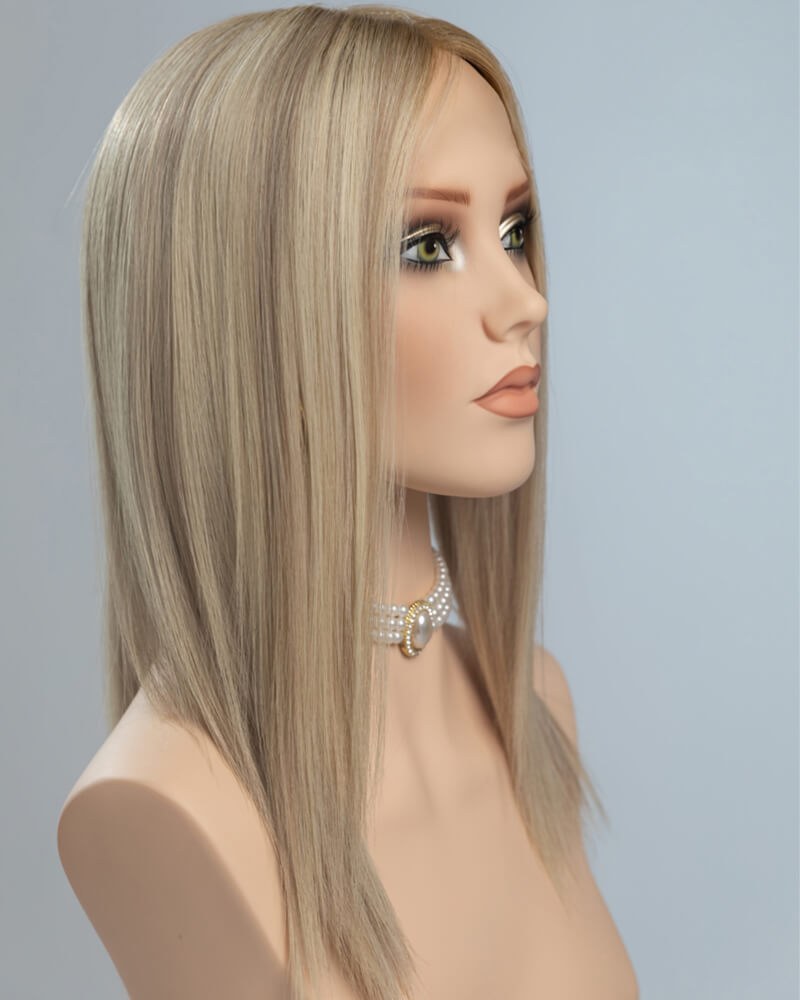 Blonde Brown Straight Human Hair Wig HT039 — view 3