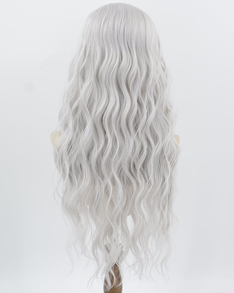 Silver Curly Synthetic Lace Front Wig WW1020 — view 3