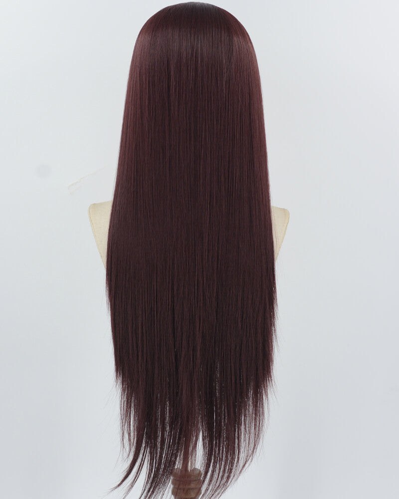 Dark Wine Red Synthetic Lace Front Wig WW943 — view 3