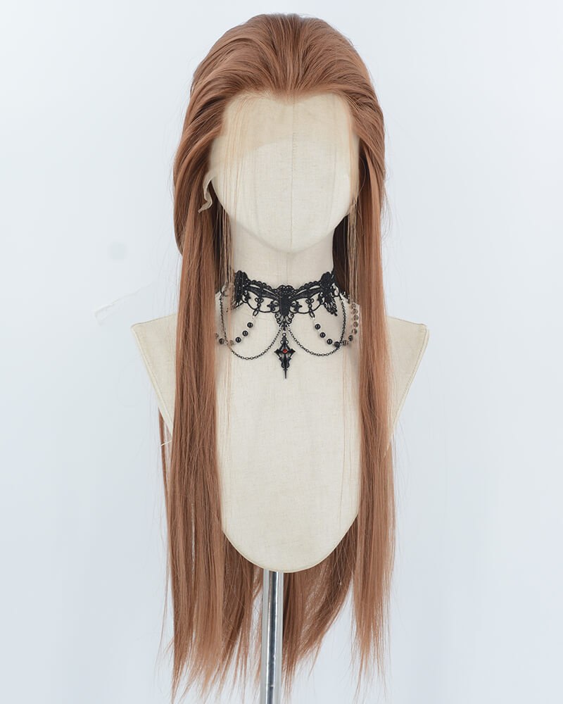 Brown Straight Synthetic Lace Front Men's Wig MW063 — view 1