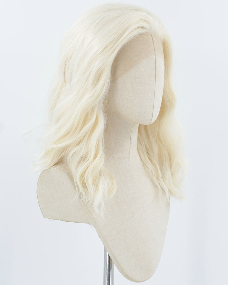 Platinum Blonde Curly Synthetic Lace Front Wig WW925 — view 2