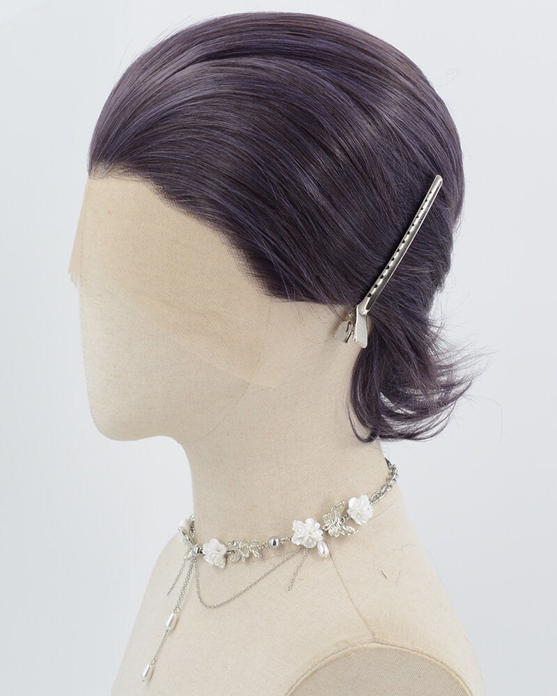 Dark Purple Short Synthetic Lace Front Men's Wig MW041 — view 3