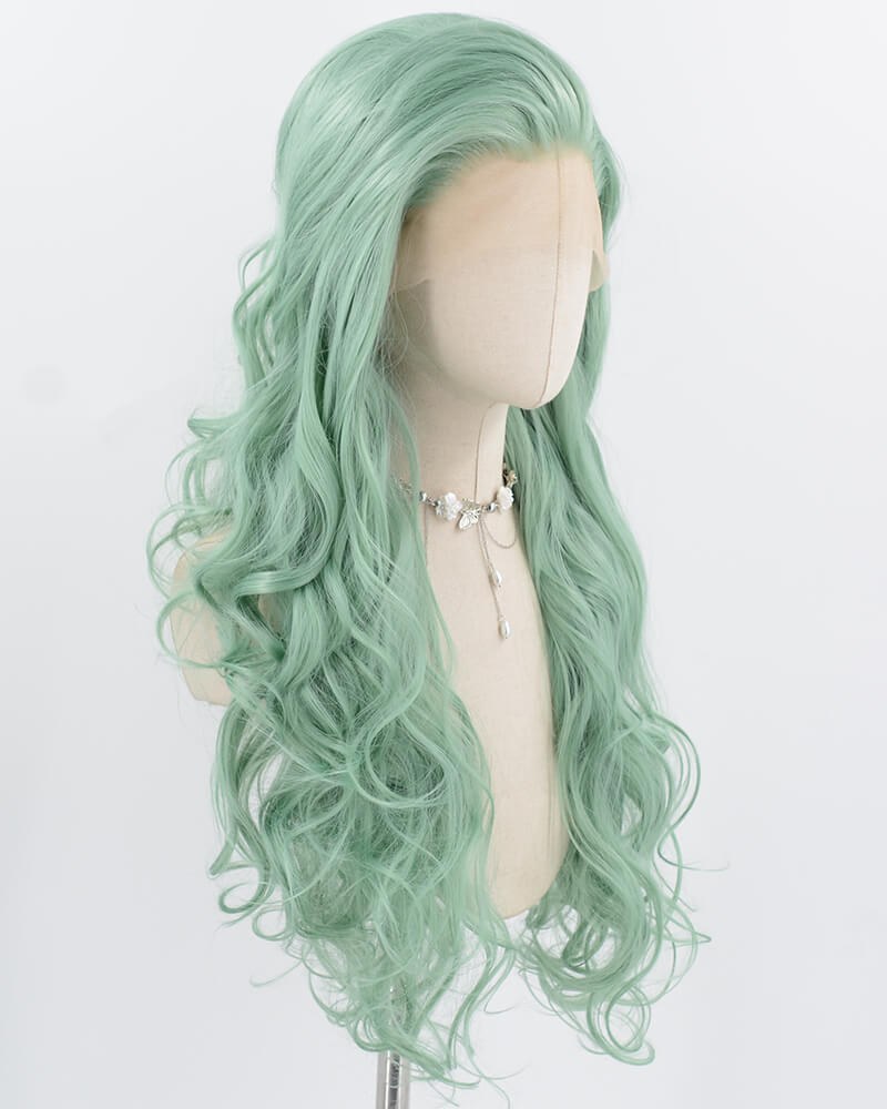 Green Wavy Synthetic Lace Front Wig WW1013 — view 2
