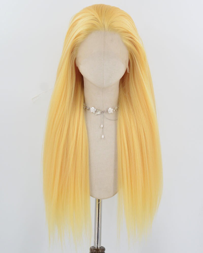 Yellow Yaki Synthetic Lace Front Wig WW978 — view 1