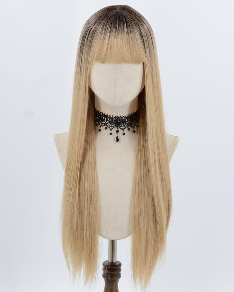 Ombre Blonde Straight Synthetic Wig HW772 — view 1