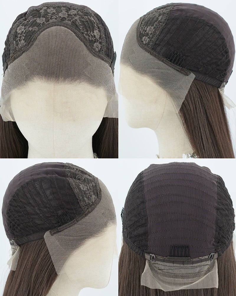 Grey Black Synthetic Lace Front Wig WW883 — view 3