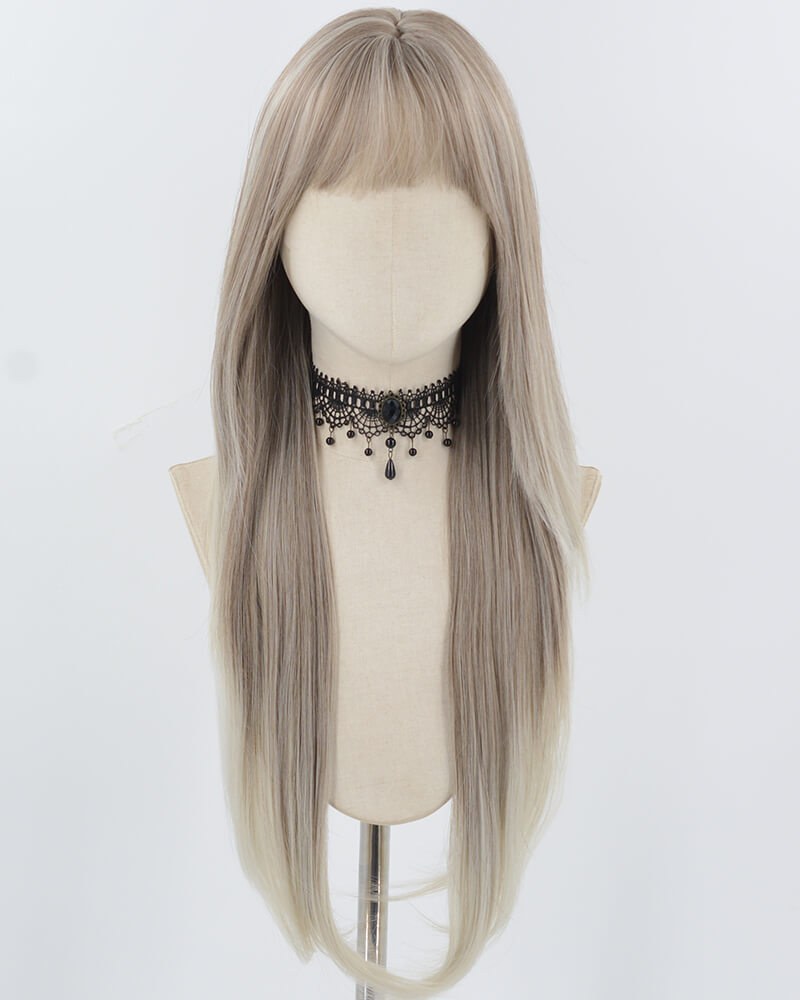 30inch Long Grey Ombre Synthetic Wig HW709 — view 1