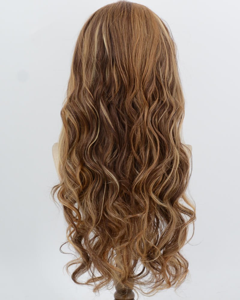 Brown Highlights Wavy Synthetic Lace Front Wig WW1060 — view 3