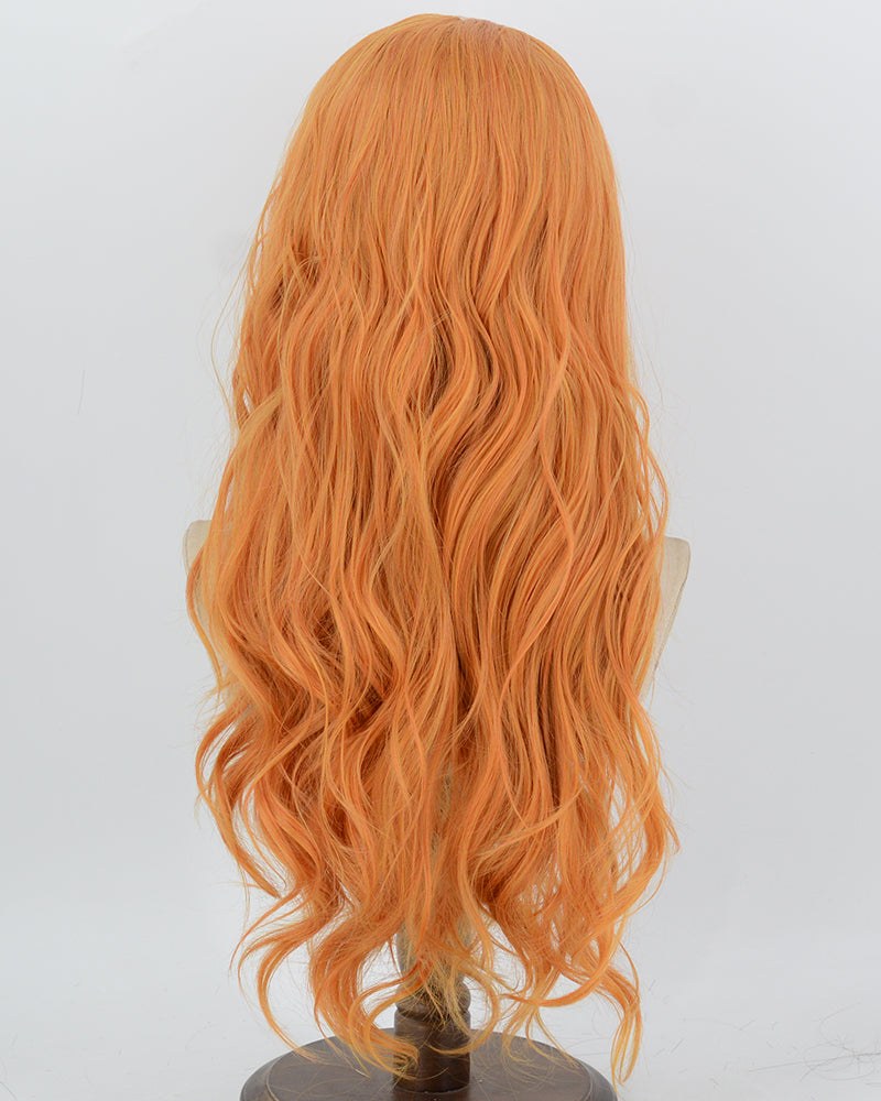 Ginger Orange Long Wavy Synthetic Lace Front Wig WW1086 — view 4