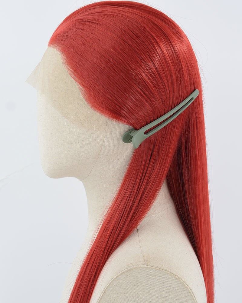Red Long Straight Synthetic Lace Front Wig WW886 — view 4