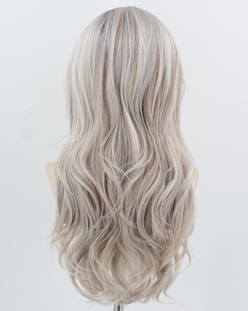Ombre Grey Blonde Synthetic Lace Front Wig WW1006 — view 3