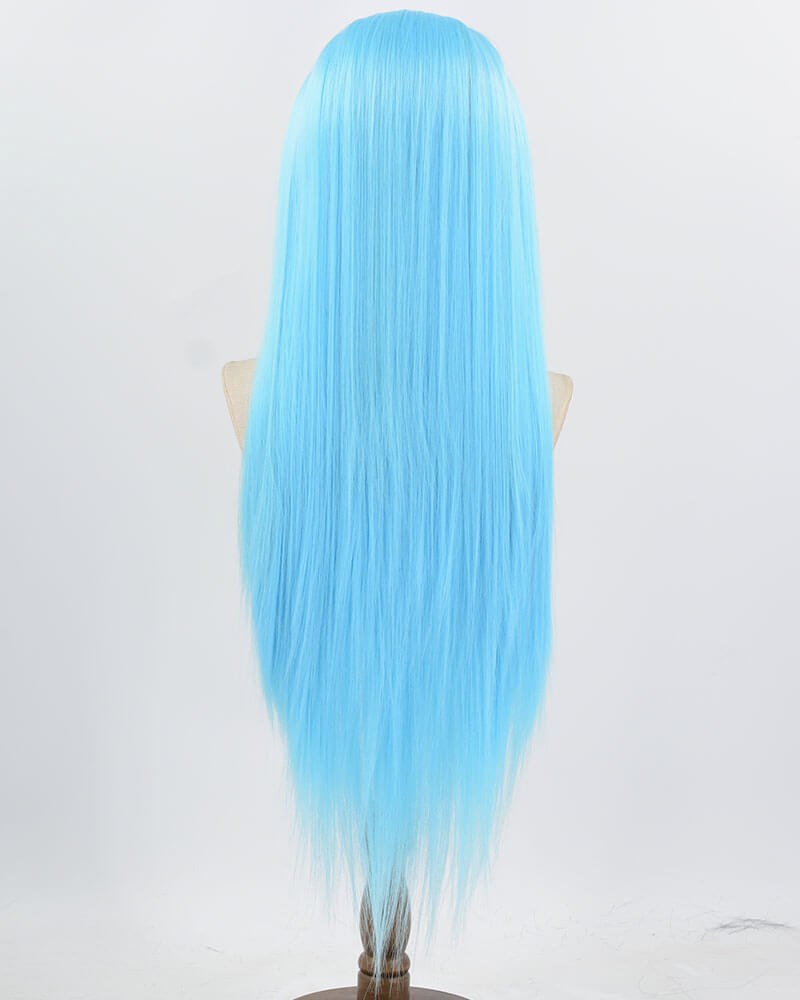 Blue Long Straight Synthetic Lace Front Wig WW982 — view 3