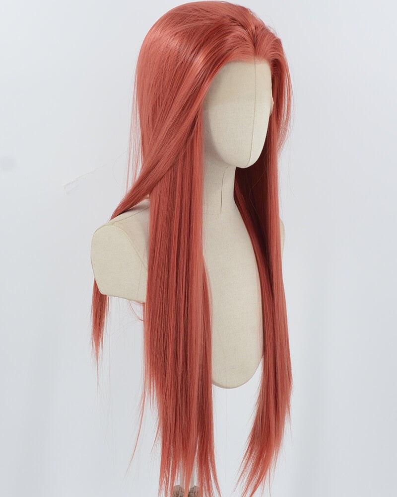 Pink Long Straight Synthetic Lace Front Wig WW945 — view 3