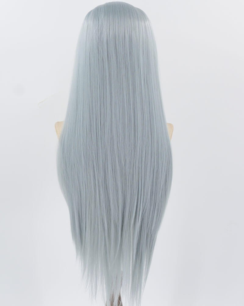 Grey Blue Long Straight Synthetic Lace Front Wig WW908 — view 2