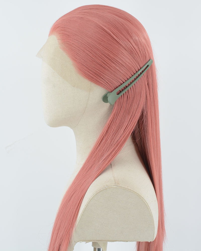 Pink Long Straight Synthetic Lace Front Wig WW1035 — view 4