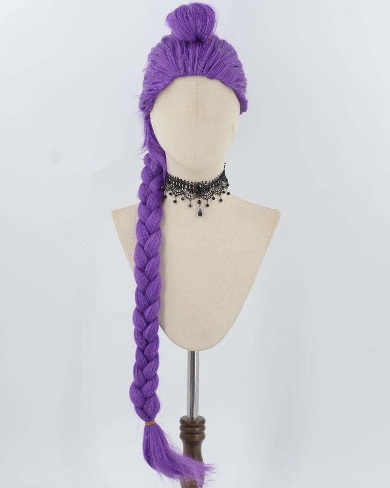 KPop Demon Hunters Rumi Purple Braided Synthetic Wig HW725 — view 1