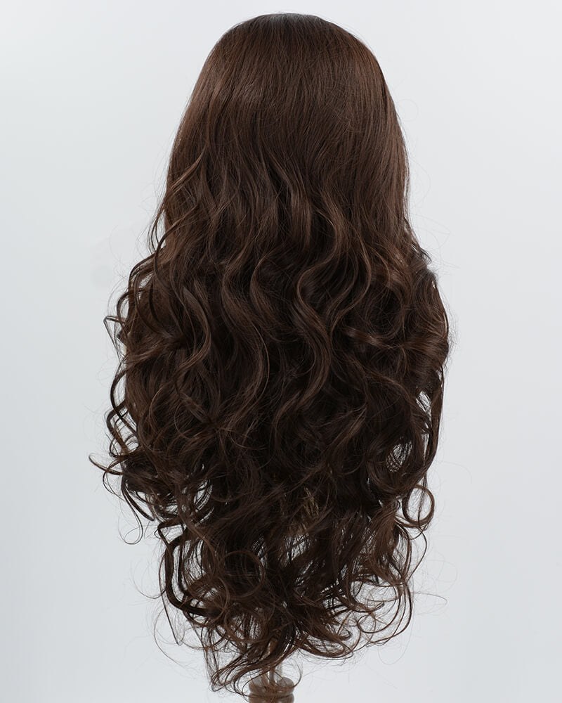 Brown Wavy Synthetic Lace Front Wig WW998 — view 4