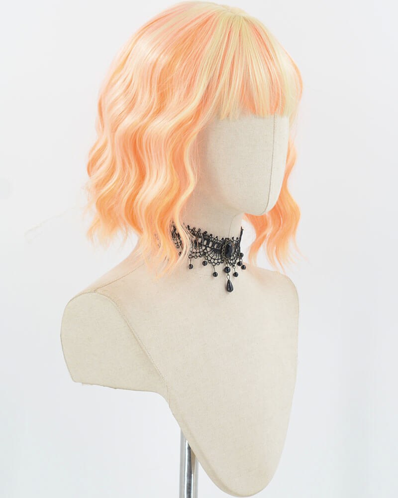 Mixed Orange Short Curly Synthetic Wig HW678 — view 2