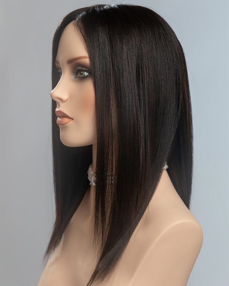 Natural Black Straight Human Hair Wig HT038 — view 2
