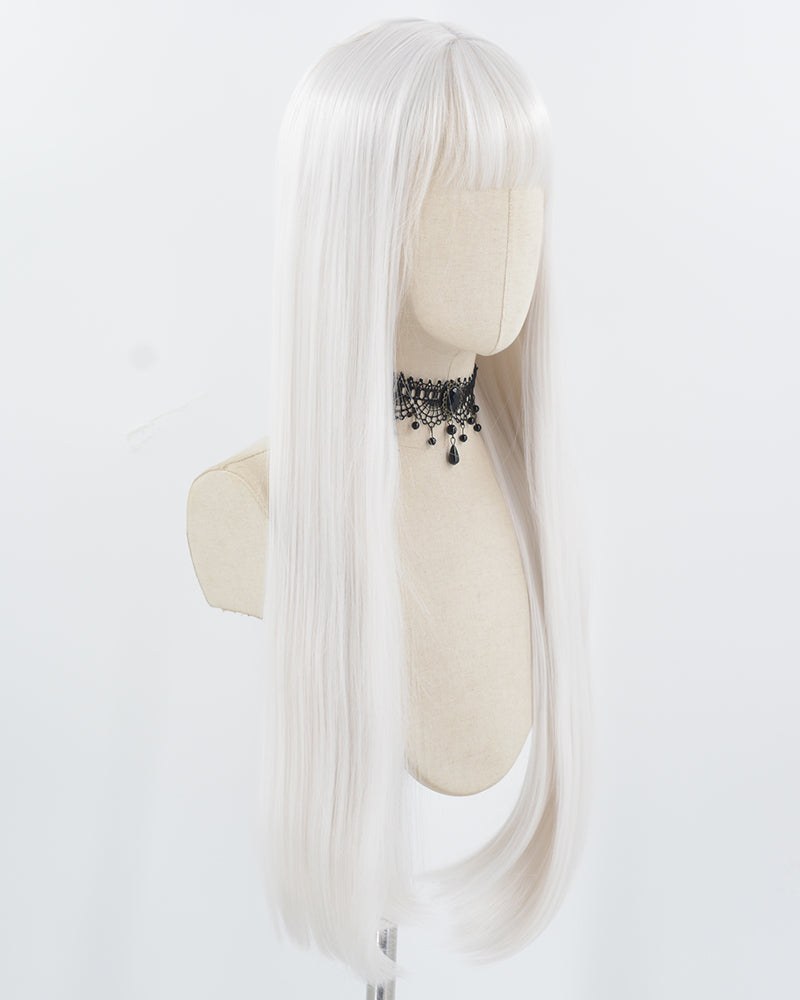 28Inch White Long Straight Synthetic Wig HW742 — view 2