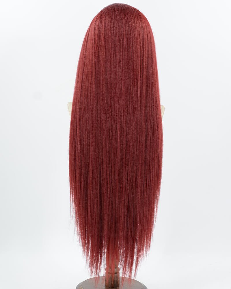 Wine Red Yaki Synthetic Lace Front Wig WW1051 — view 3
